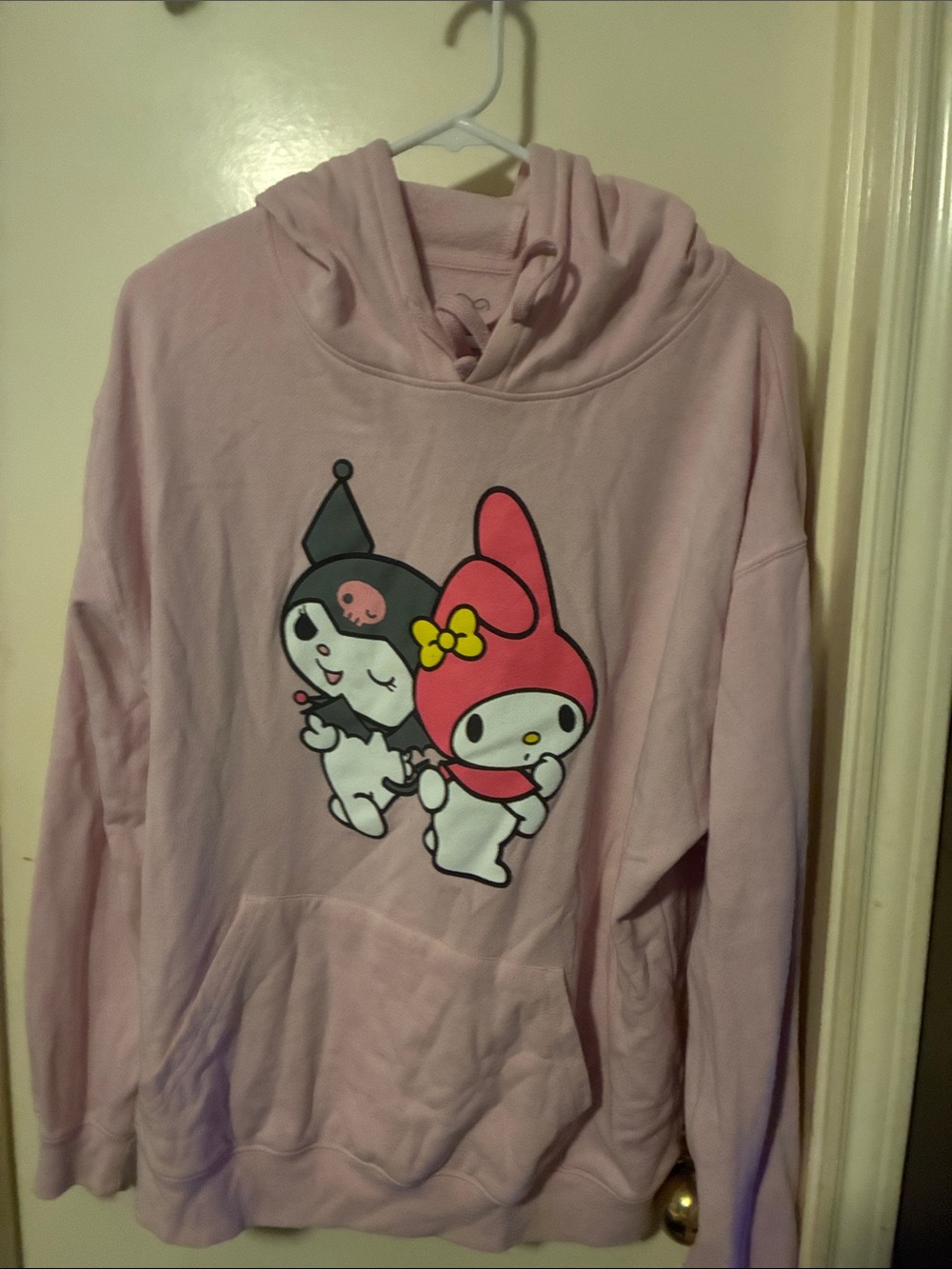Sanrio Light Pink My Melody & Kuromi Pullover Hoodie